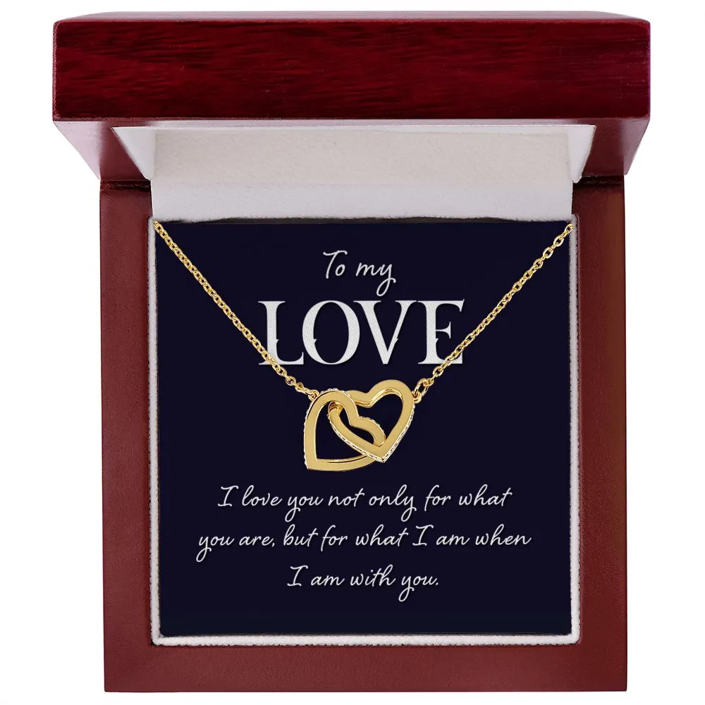 Interlocking Hearts Necklace (Yellow & White Gold variant)