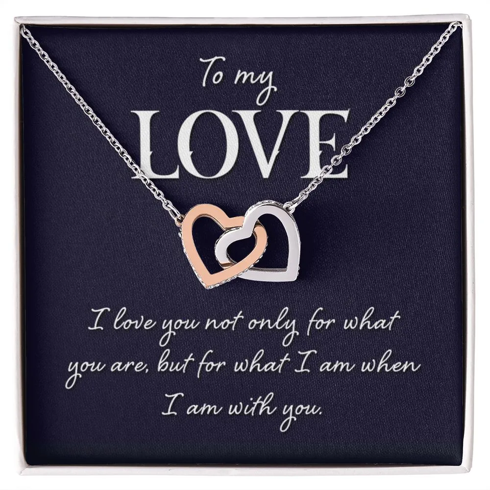 Interlocking Hearts Necklace (Yellow & White Gold variant)