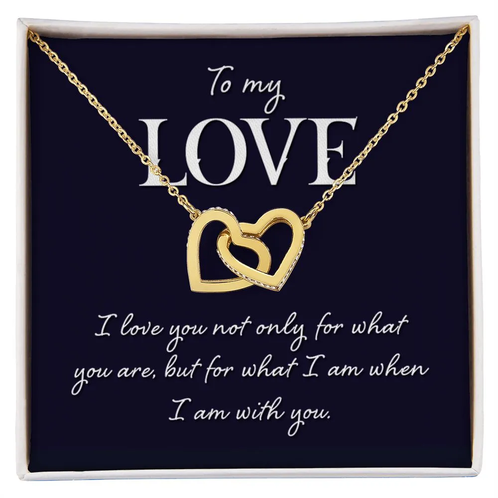 Interlocking Hearts Necklace (Yellow & White Gold variant)
