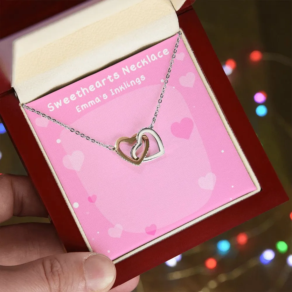 Interlocking Sweethearts Necklace (With Message Card)