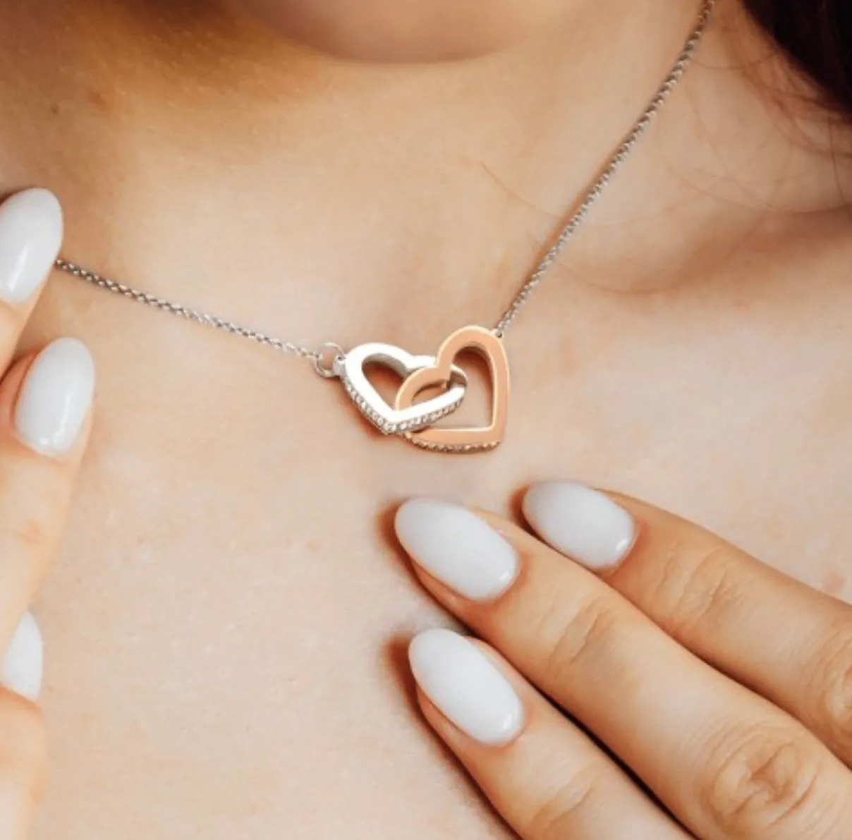 Interlocking Sweethearts Necklace (With Message Card)