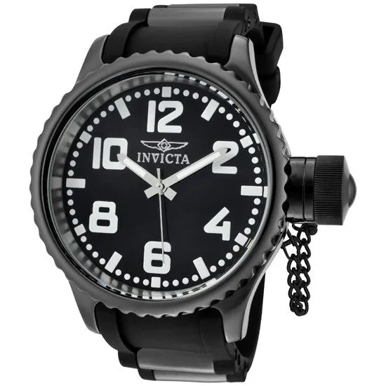 Invicta Men's 1936 Russian Diver Black Dial Black Polyurethane Watch
