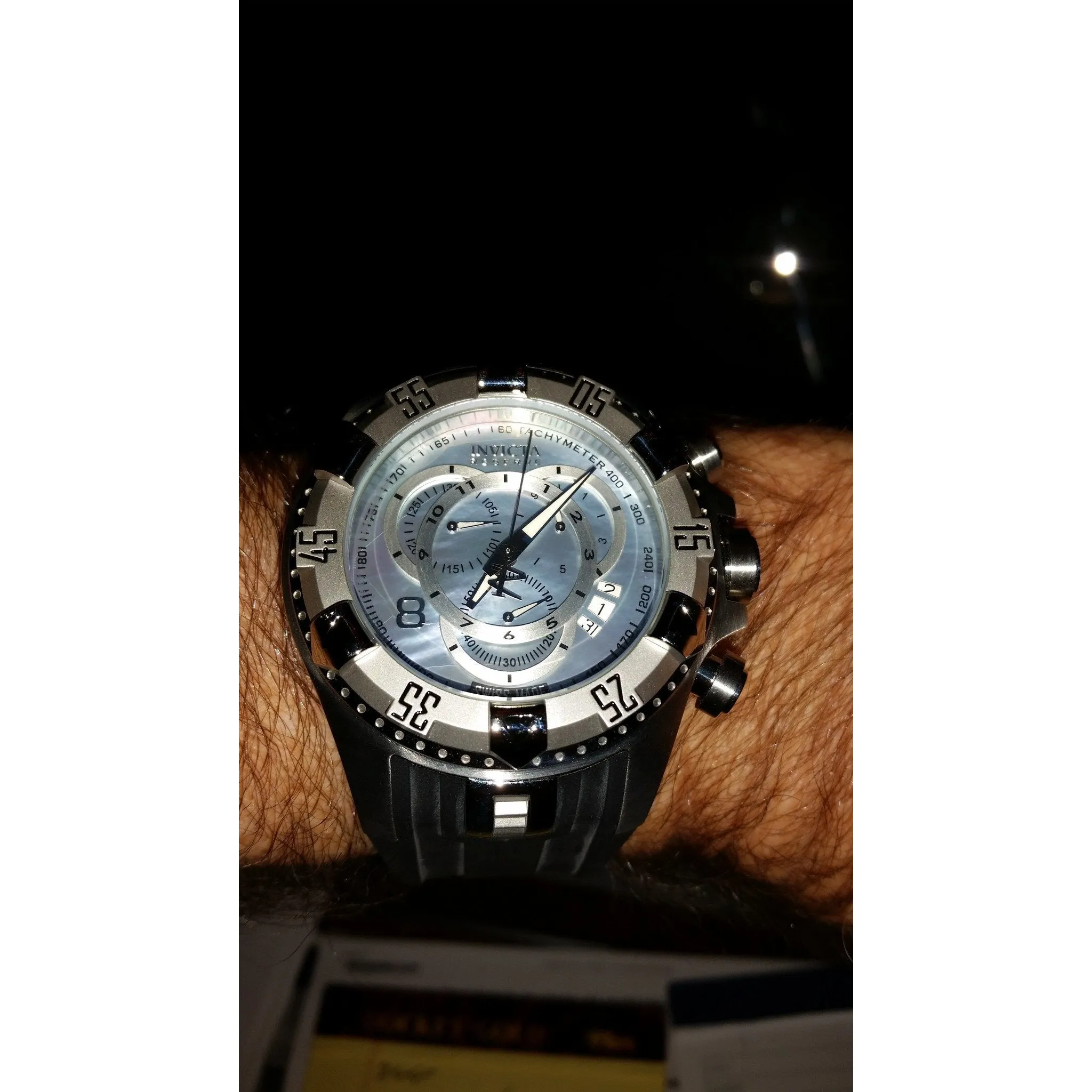 Invicta Men's 6970 Reserve Excursion Mother of Pearl Dial Touring Watch Preowned excellent condition