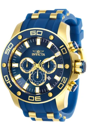 Invicta Men's Pro Diver Scuba Stainless Steel Quartz Watch with Silicone Strap, Blue, 26 (Model: 26087)