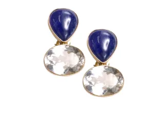 Iolite and Quartz Earrings
