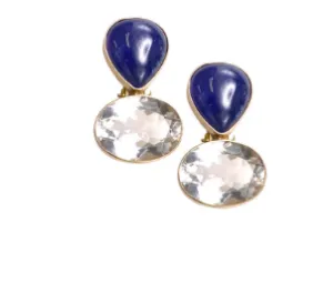 Iolite and Quartz Earrings