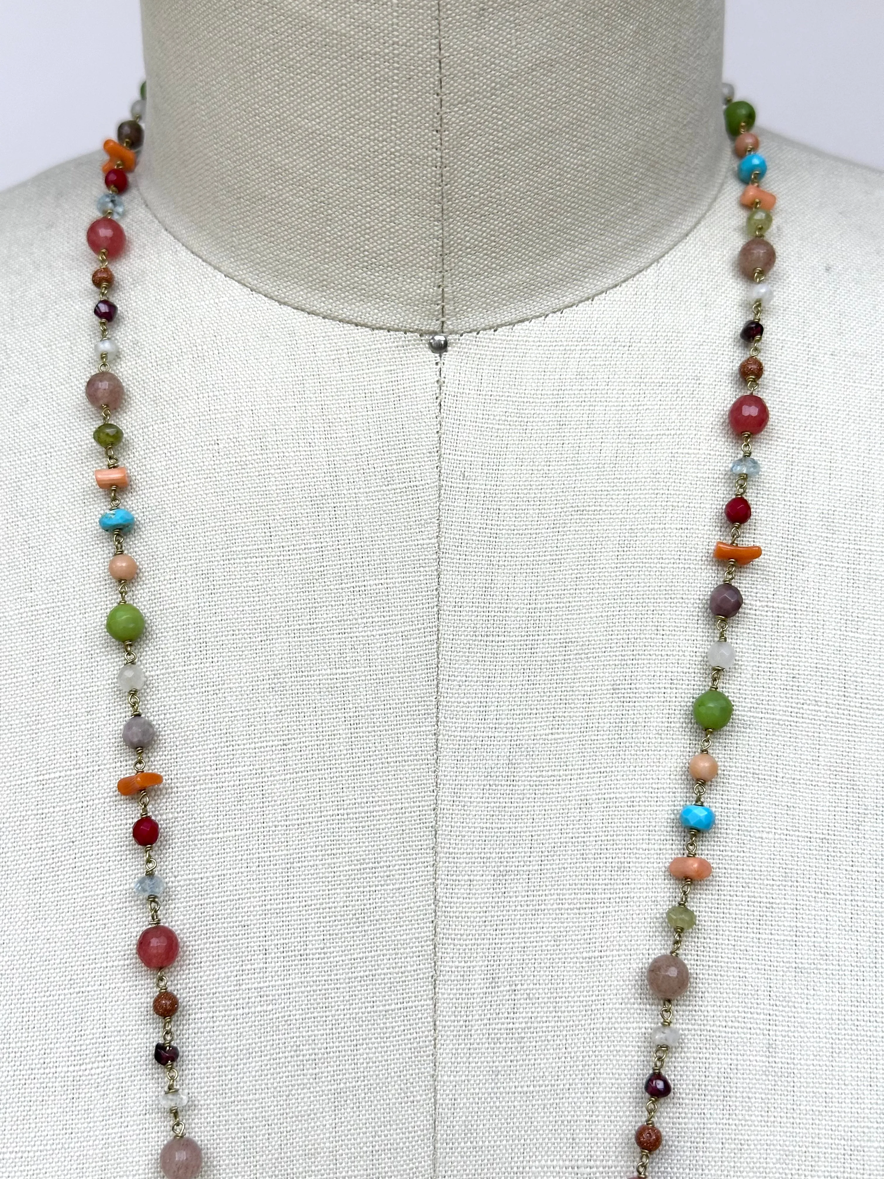 Italian Chain Beaded Necklace