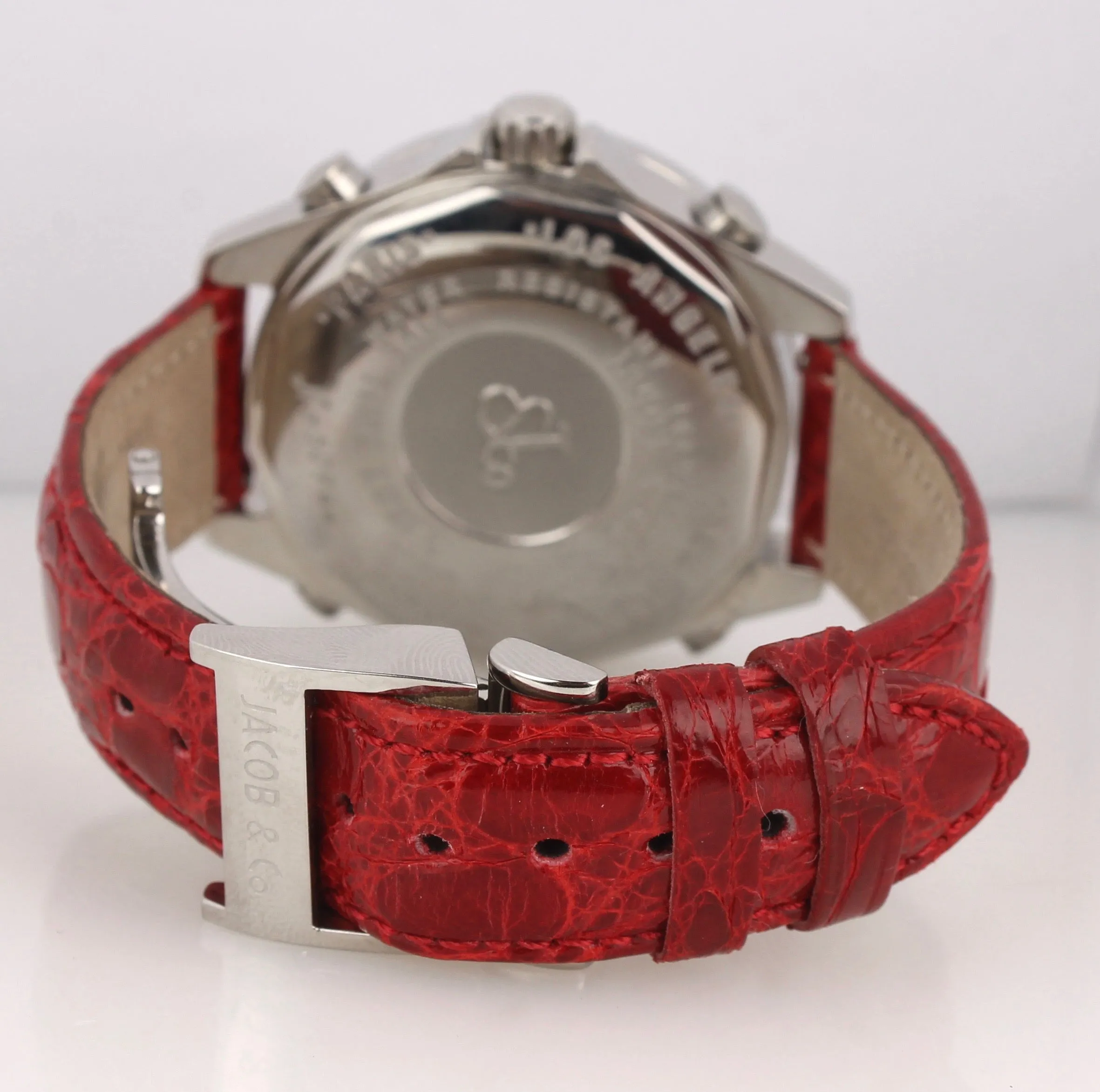 Jacob & Co. Five Time Zones Diamond Pink Mother of Pearl Stainless Steel Watch