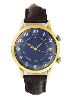 Jaeger LeCoultre Memovox Dunhill Rare Blue Dial Vintage Men Watch