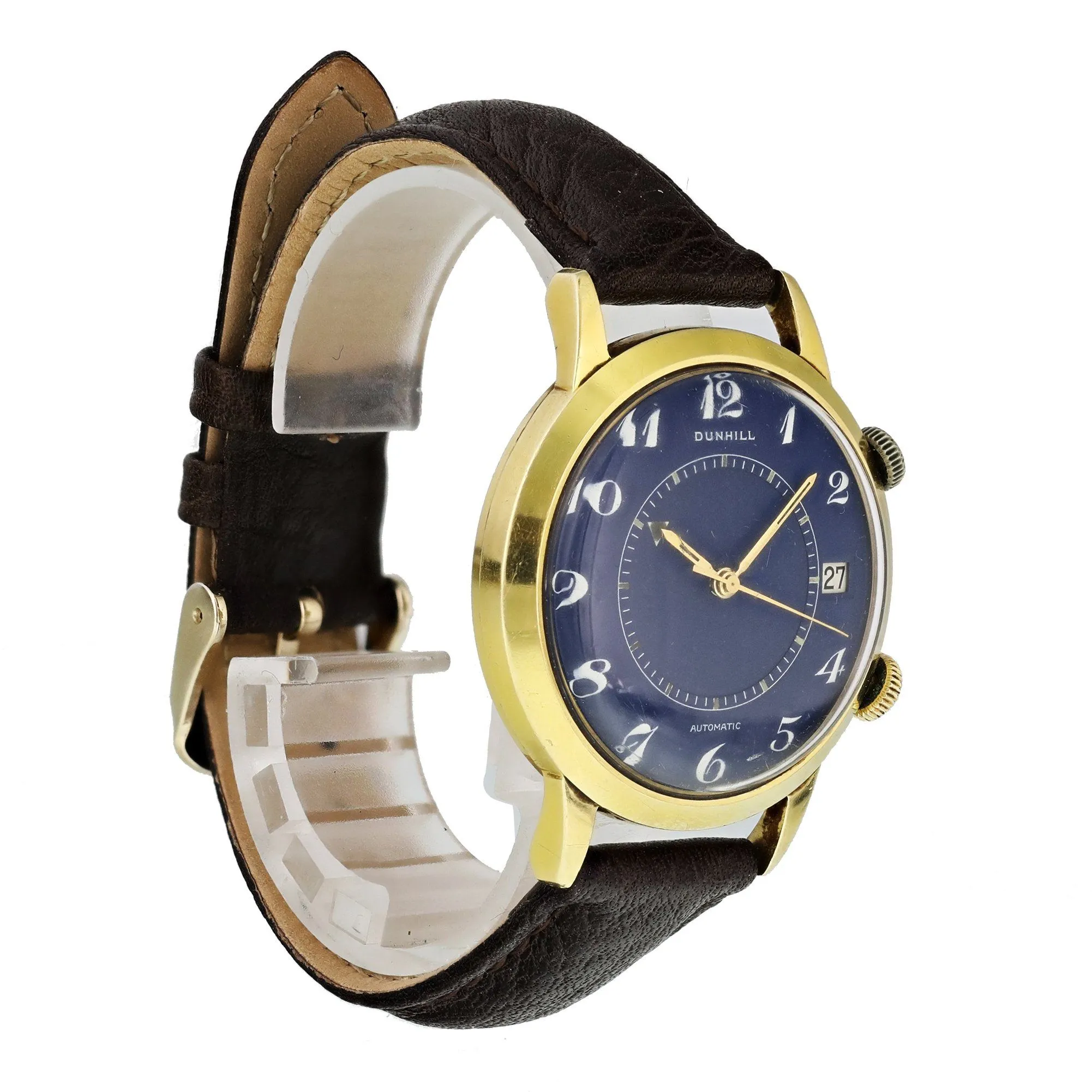 Jaeger LeCoultre Memovox Dunhill Rare Blue Dial Vintage Men Watch