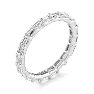 Jewelmore East-West Emerald Cut Lab Grown Diamond Eternity Band | 14K Gold, Stone Size-0.10 | E-F Color, VS-SI Clarity | 30 Day Free Return