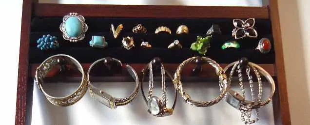 Jewelry Organizer Ring Holder Mahogany Oak