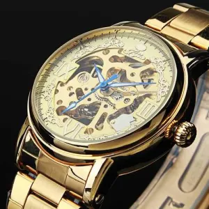JIJIA Luxury Men Watch Hollow Roman Number Mechanical Watch