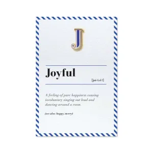 J/Joyful Pin Badge and Card
