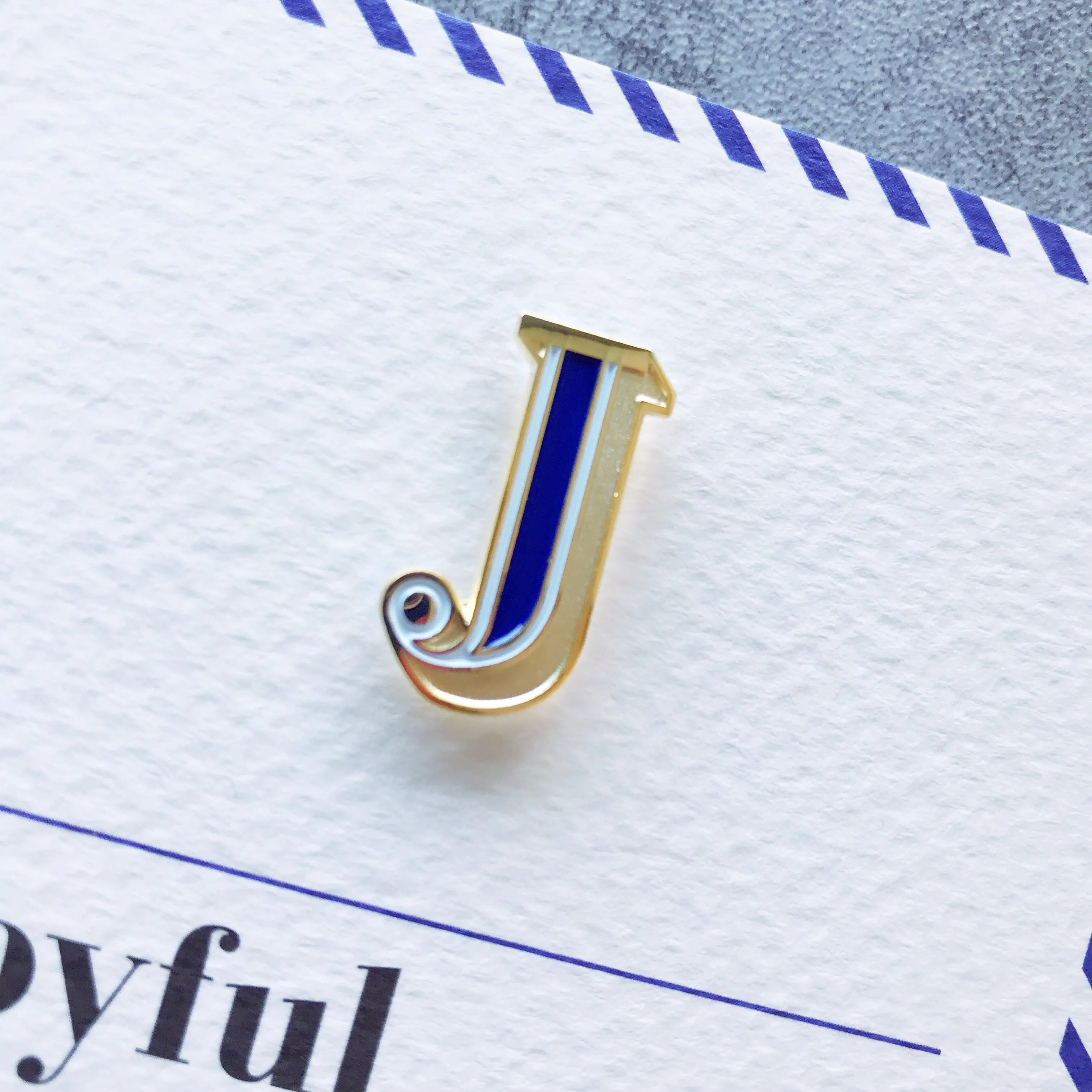 J/Joyful Pin Badge and Card