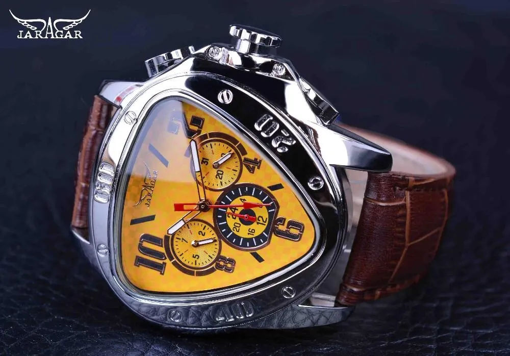 Jollynova - Automatic Racing Design Geometric Triangle Pilot Mechanical Watch