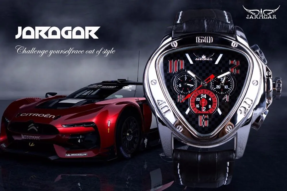 Jollynova - Automatic Racing Design Geometric Triangle Pilot Mechanical Watch