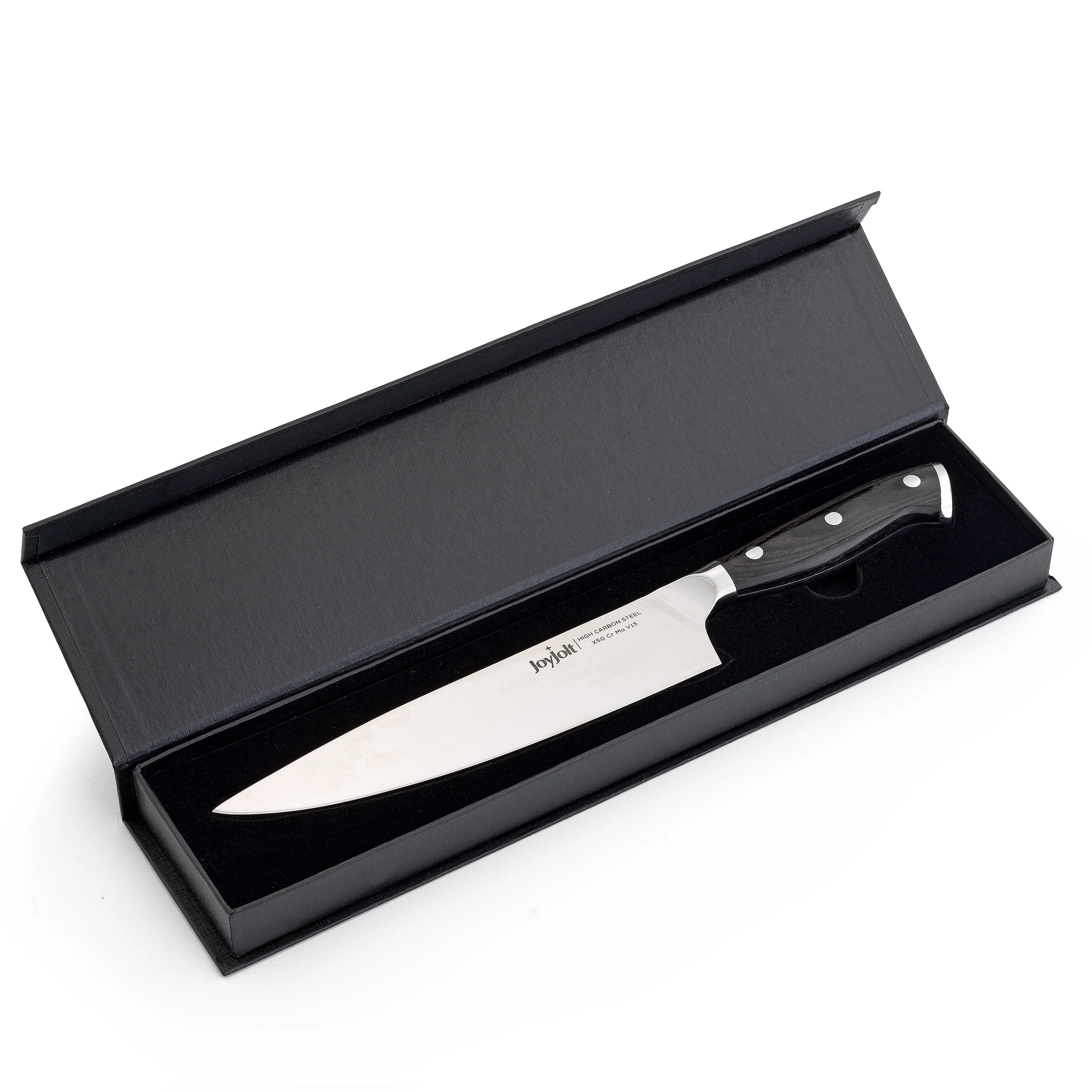 JoyJolt 8-in Chef Knife High Carbon Steel Kitchen Knife - Stainless Steel