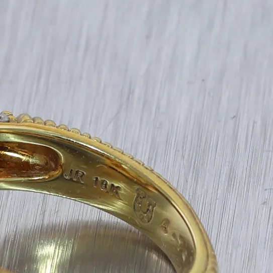 Judith Ripka 18k Yellow Gold Lemon Quartz & 1ctw Diamond Ring