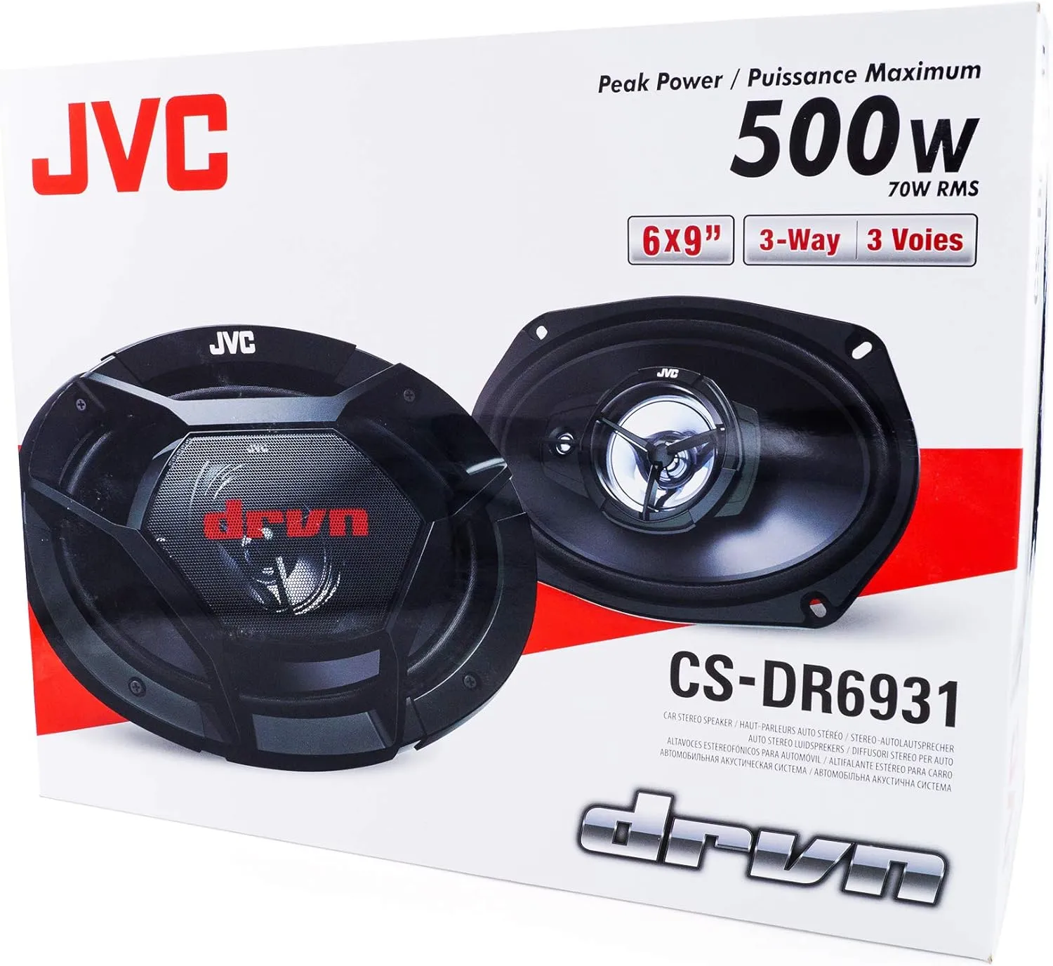 JVC 6"x9" CS-DR6931 3-Way 500W Coaxial Speakers