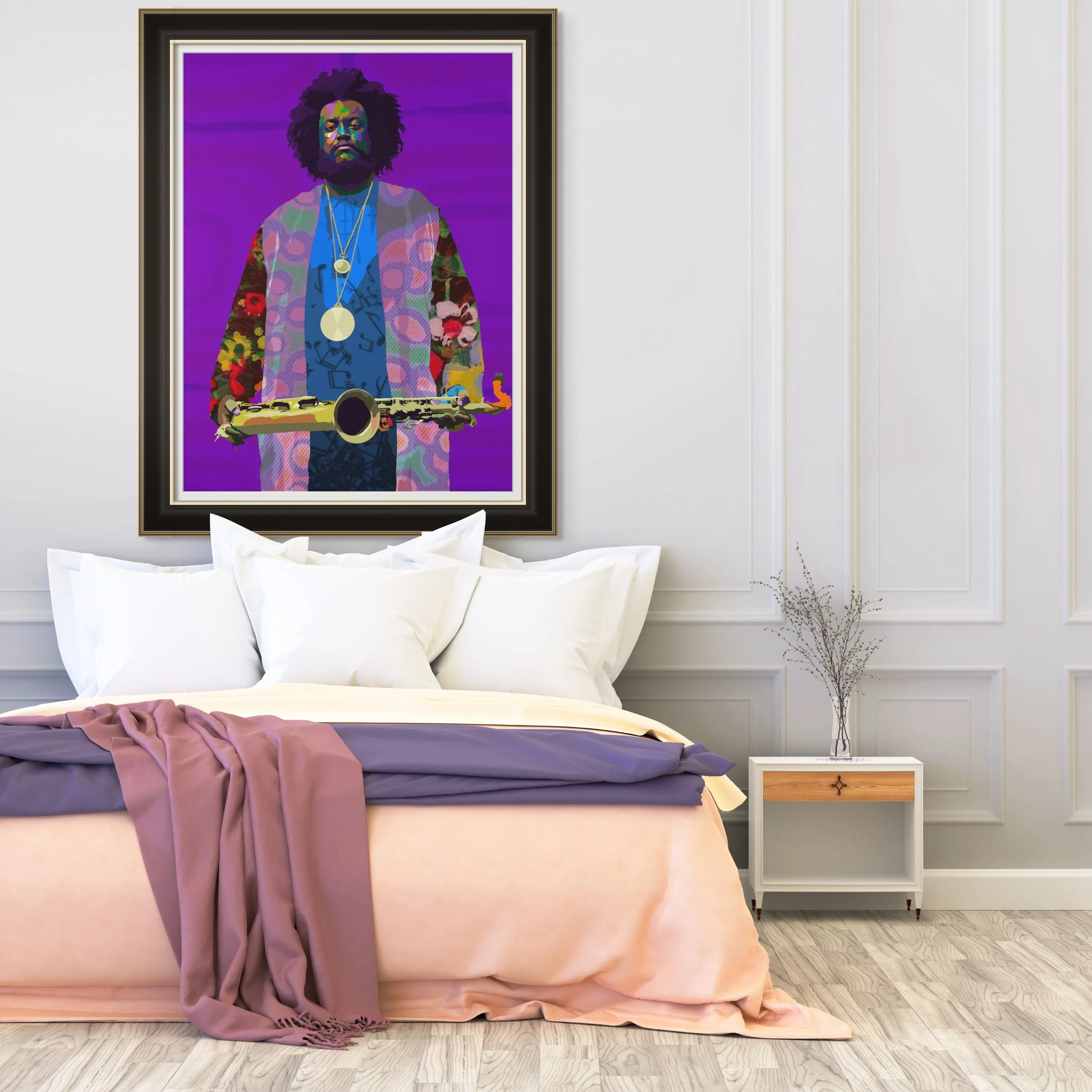 Kamasi - Kamasi Washington inspired Portrait - Limited Edition Giclee Art Print & Wall Decor - Vakseen Art