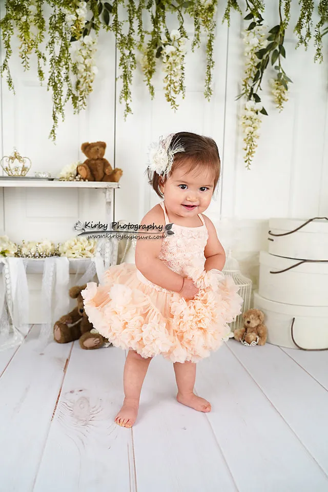 Kate Baby /Kids Teddy Bear Vintage Flower backdrop Designed by Arica Kirby