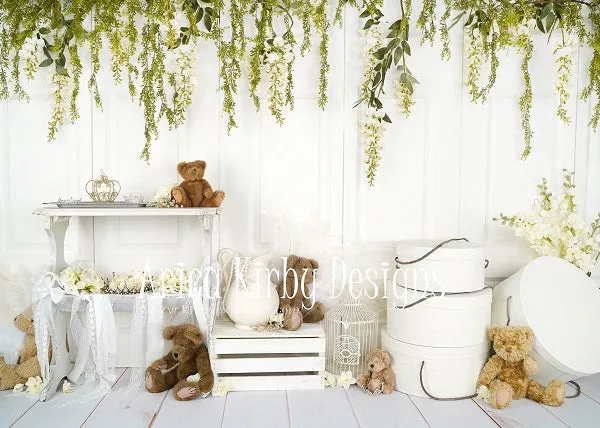Kate Baby /Kids Teddy Bear Vintage Flower backdrop Designed by Arica Kirby