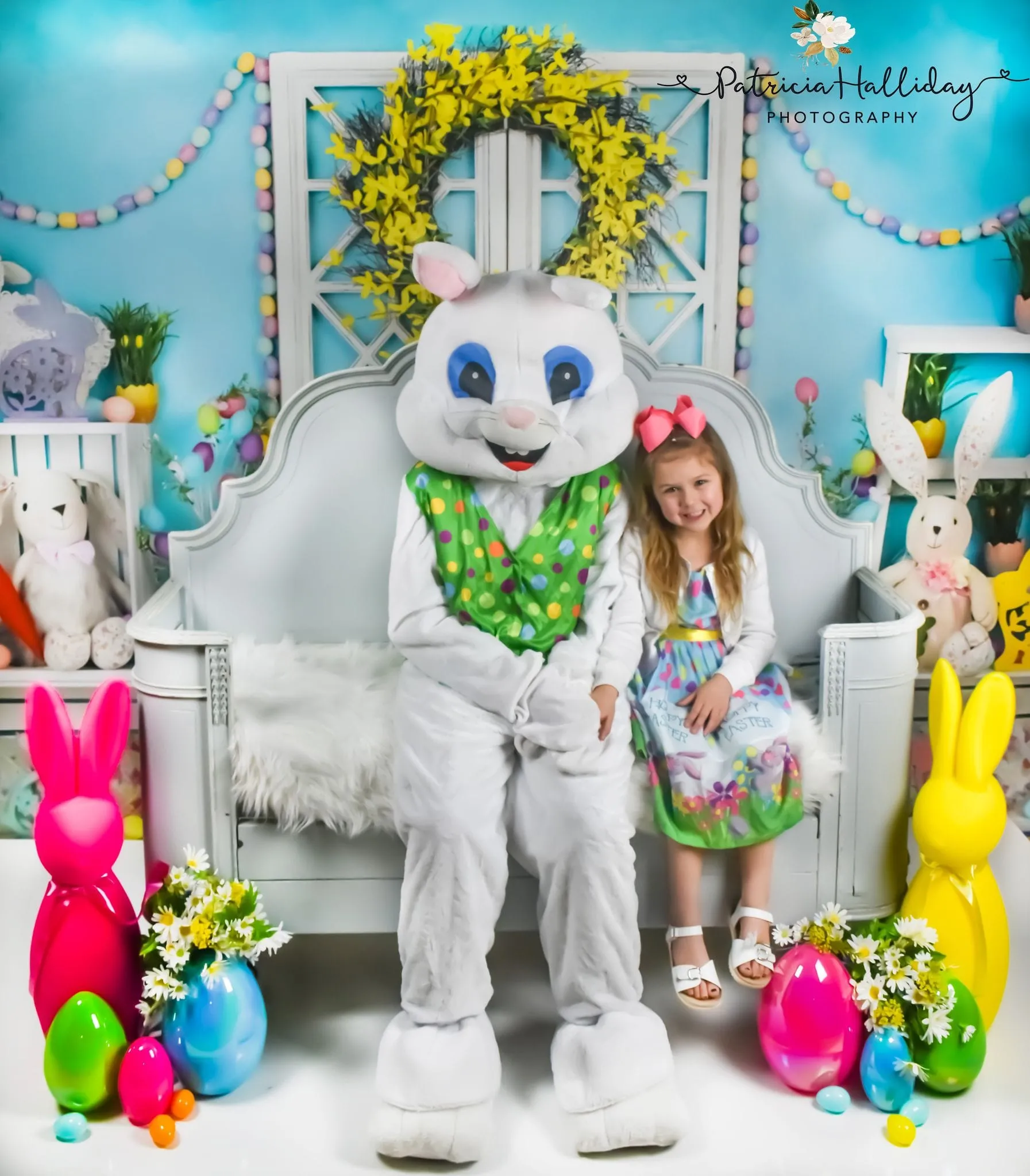 Kate Barn Door Easter Colorful Egg Cake Smash Backdrop for Photography