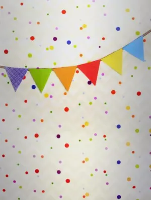 Kate Birthday Colorful Flags Small Points Photography Backdrop