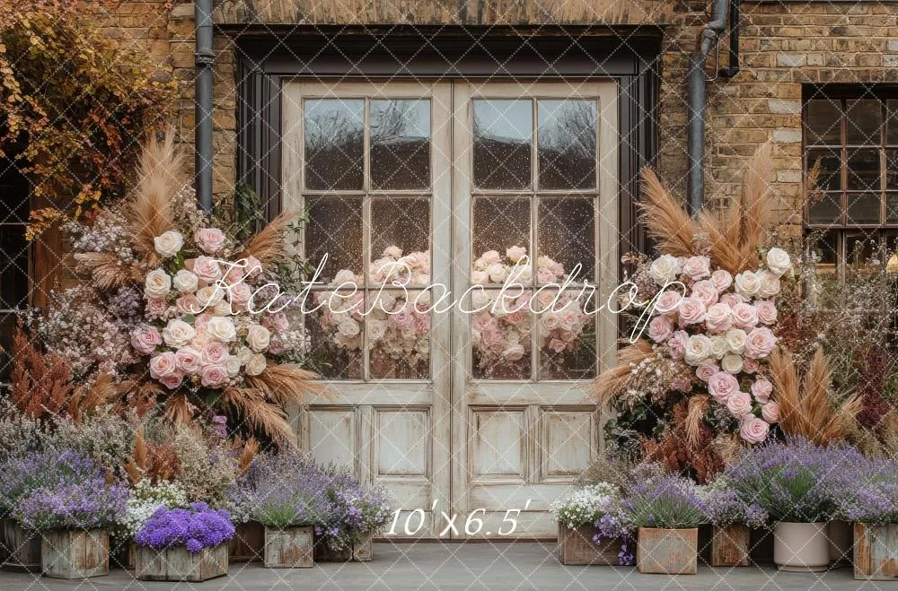 Kate Boho Rustic Floral Vintage Door Backdrop Designed by Mini MakeBelieve