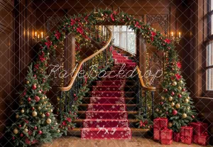 Kate Christmas Tree Vintage Stairs Backdrop Designed by Emetselch