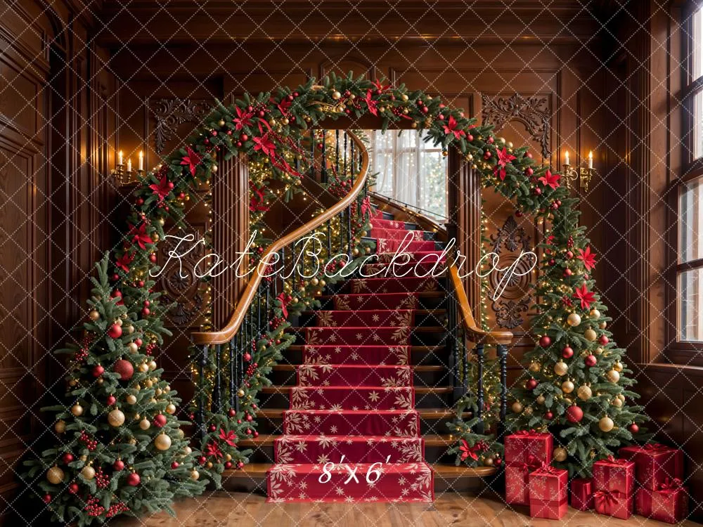 Kate Christmas Tree Vintage Stairs Backdrop Designed by Emetselch