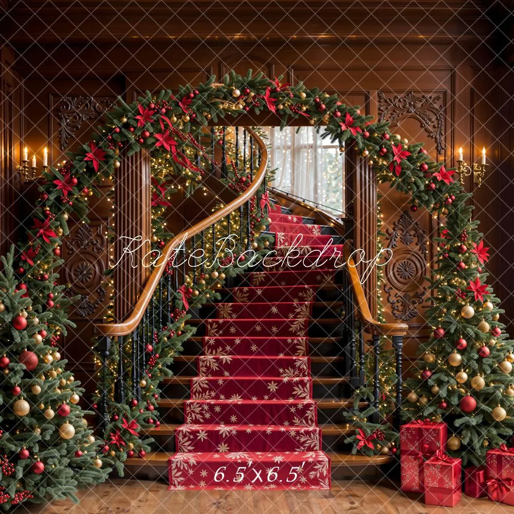 Kate Christmas Tree Vintage Stairs Backdrop Designed by Emetselch