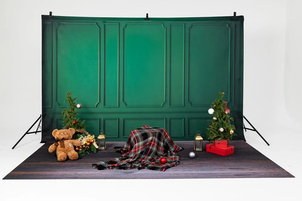 Kate Christmas Vintage Green Wall Backdrop for Photography