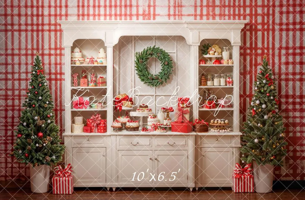 Kate Christmas Vintage White Sweet Kitchen Backdrop Designed by Emetselch