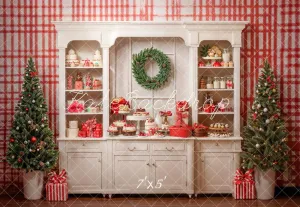 Kate Christmas Vintage White Sweet Kitchen Backdrop Designed by Emetselch