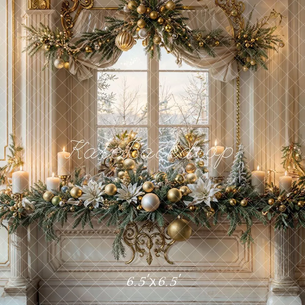 Kate Christmas Vintage White Window Backdrop Designed by Emetselch