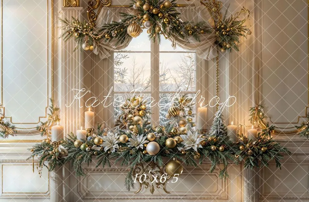 Kate Christmas Vintage White Window Backdrop Designed by Emetselch