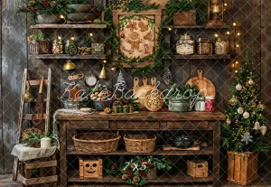 Kate Christmas Vintage Wooden Kitchen Backdrop Designed by Emetselch