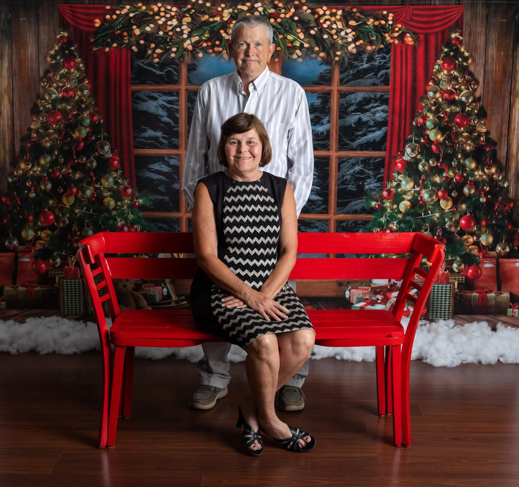 Kate Christmas Window Vintage Wood Tree Backdrop for Photography