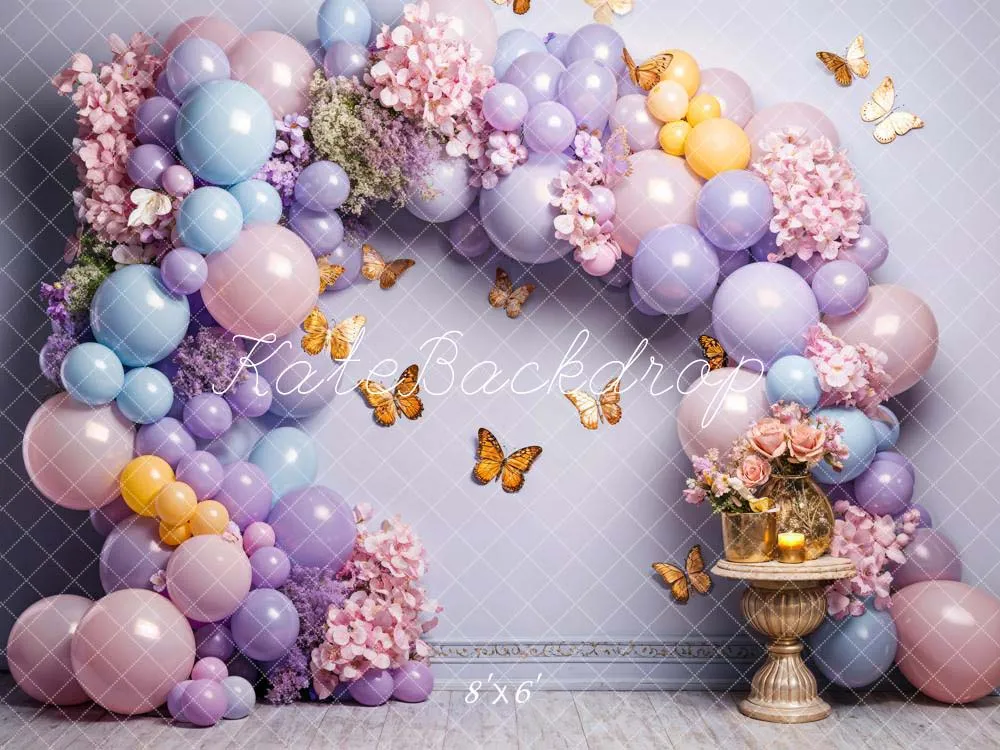 Kate Colorful Balloon Butterfly Wall Backdrop Designed by Chain Photography