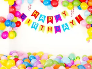 Kate Colorful Balloons Happy Birthday Banner Photography Backdrops