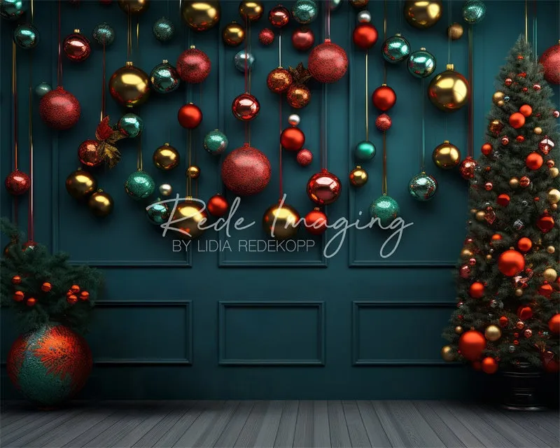 Kate Colorful Christmas Ball Decoration Backdrop Designed by Lidia Redekopp