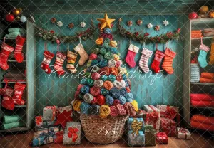 Kate Colorful Christmas Stockings Tree Backdrop Designed by Laura Bybee