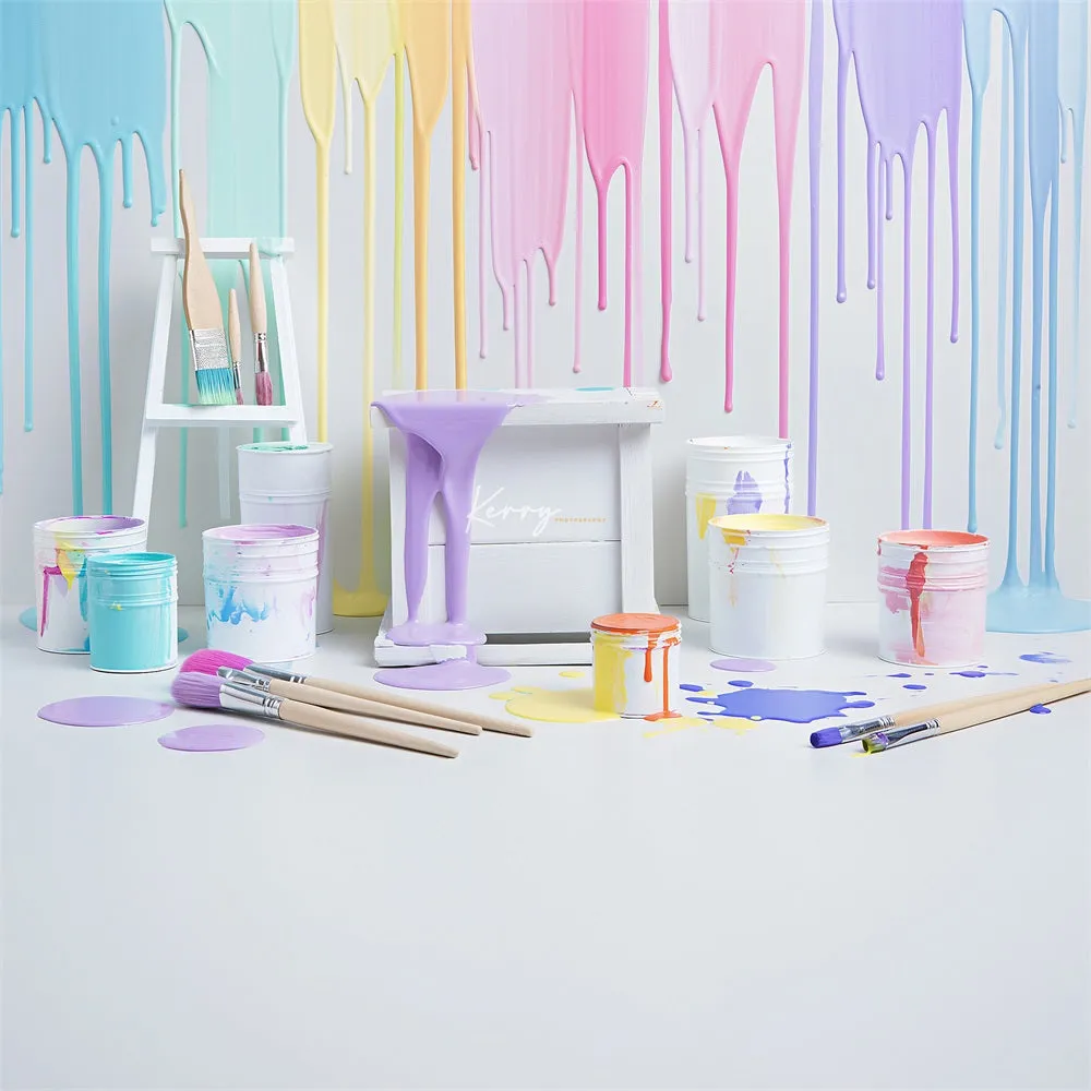 Kate Colorful Light Watercolor Painting Wall Backdrop Designed by Kerry Anderson