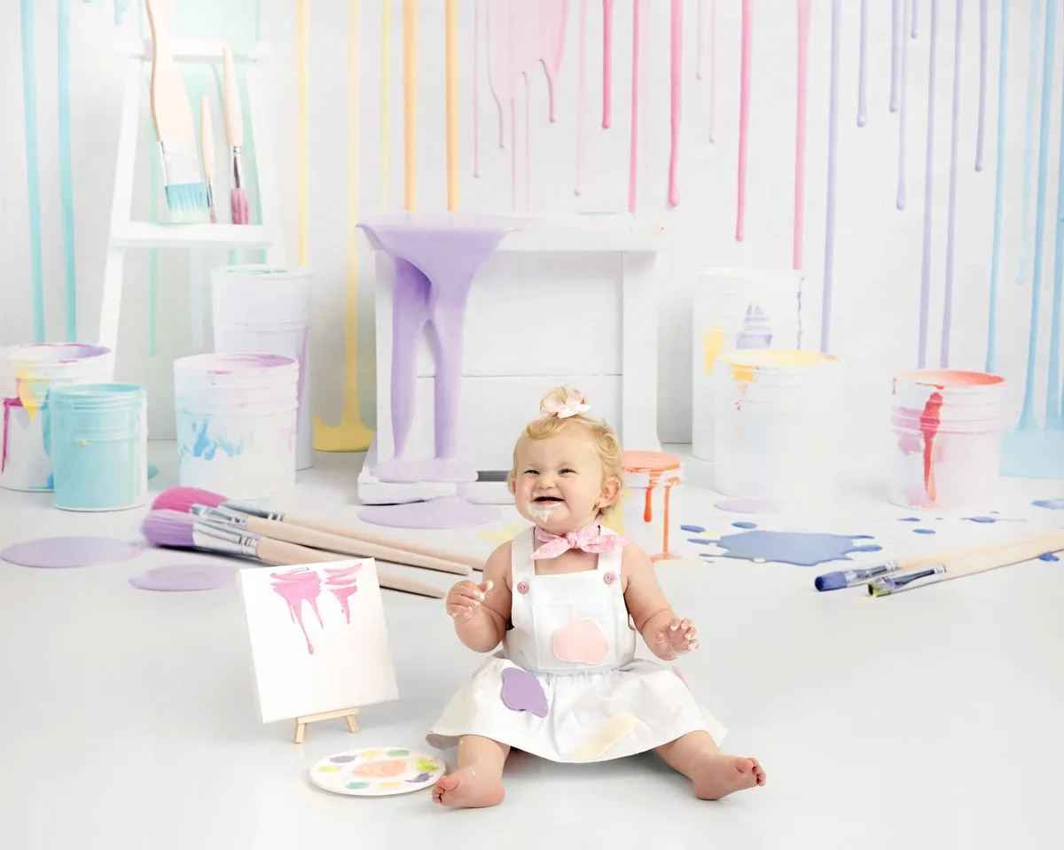 Kate Colorful Light Watercolor Painting Wall Backdrop Designed by Kerry Anderson