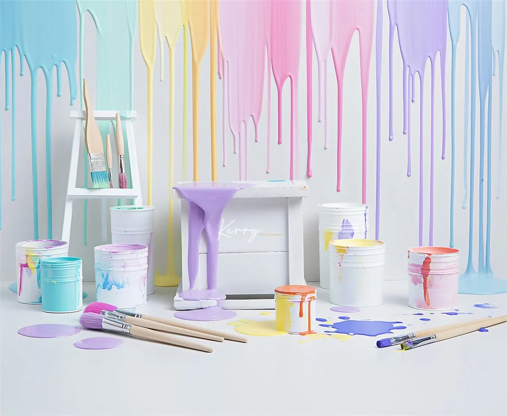 Kate Colorful Light Watercolor Painting Wall Backdrop Designed by Kerry Anderson