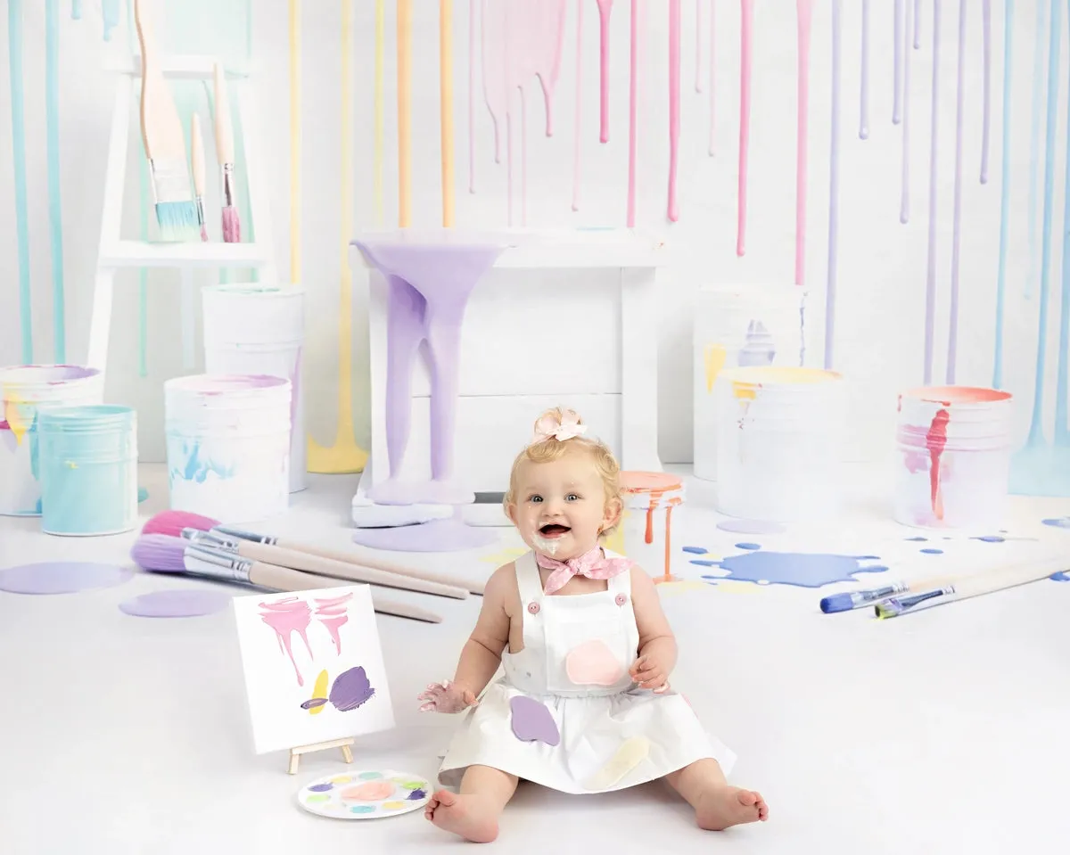 Kate Colorful Light Watercolor Painting Wall Backdrop Designed by Kerry Anderson
