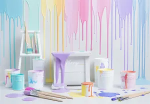 Kate Colorful Light Watercolor Painting Wall Backdrop Designed by Kerry Anderson