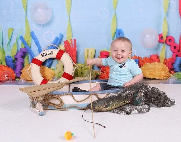 Kate Colorful Underwater Children Summer Backdrop Designed by Erin Larkins